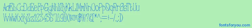 NebulaRegular Font – Blue Fonts on Green Background