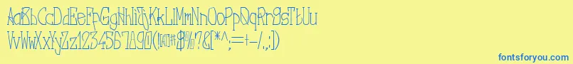 NebulaRegular Font – Blue Fonts on Yellow Background