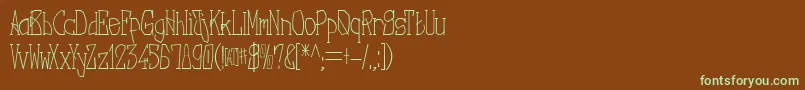 NebulaRegular-fontti – vihreät fontit ruskealla taustalla