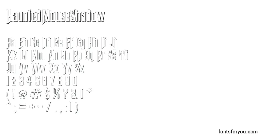 Schriftart HauntedMouseShadow – Alphabet, Zahlen, spezielle Symbole