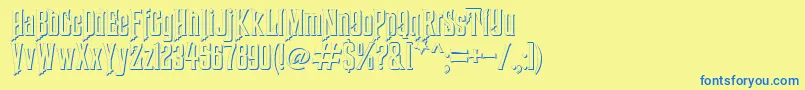 HauntedMouseShadow Font – Blue Fonts on Yellow Background
