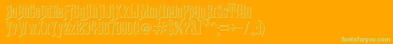 Fonte HauntedMouseShadow – fontes verdes em um fundo laranja