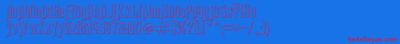 HauntedMouseShadow-Schriftart – Rote Schriften auf blauem Hintergrund