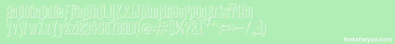Fonte HauntedMouseShadow – fontes brancas em um fundo verde