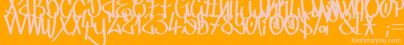 Czcionka TagCre – różowe czcionki na pomarańczowym tle
