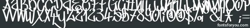 TagCre-fontti – valkoiset fontit mustalla taustalla