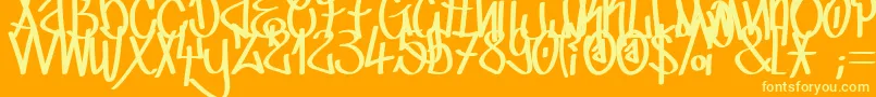 TagCre Font – Yellow Fonts on Orange Background