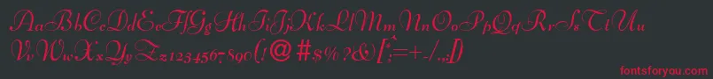 BernhardscriptBold Font – Red Fonts on Black Background