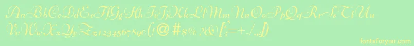 BernhardscriptBold Font – Yellow Fonts on Green Background