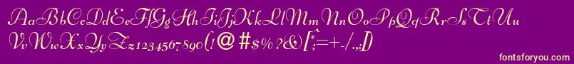 fuente BernhardscriptBold – Fuentes Amarillas Sobre Fondo Morado