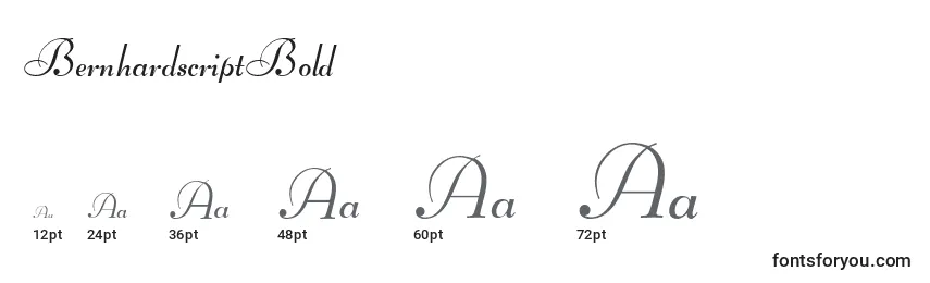 BernhardscriptBold Font Sizes