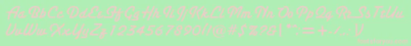 Sanctus Font – Pink Fonts on Green Background