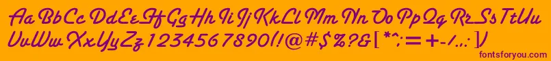 Sanctus Font – Purple Fonts on Orange Background