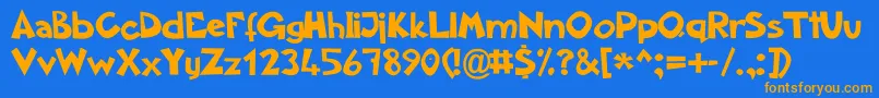 Aklatan Font – Orange Fonts on Blue Background
