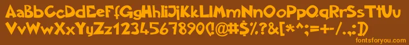 Aklatan Font – Orange Fonts on Brown Background