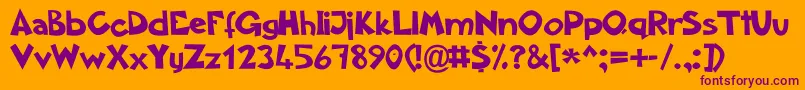 Aklatan Font – Purple Fonts on Orange Background