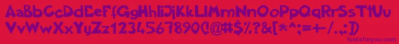 フォントAklatan – 赤い背景に紫のフォント