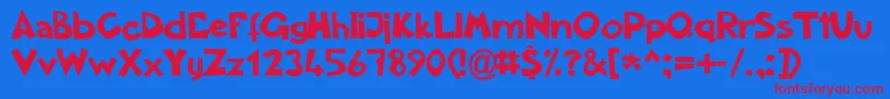 Aklatan Font – Red Fonts on Blue Background