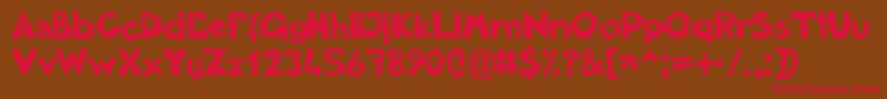 Aklatan-Schriftart – Rote Schriften auf braunem Hintergrund