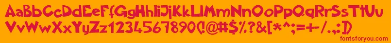 Aklatan Font – Red Fonts on Orange Background