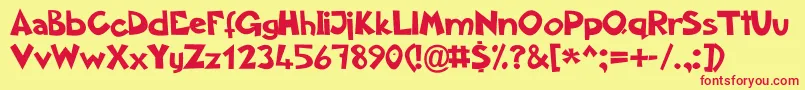 fuente Aklatan – Fuentes Rojas Sobre Fondo Amarillo