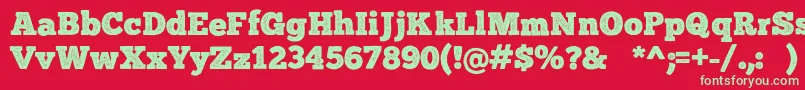 ChunkFivePrint Font – Green Fonts on Red Background