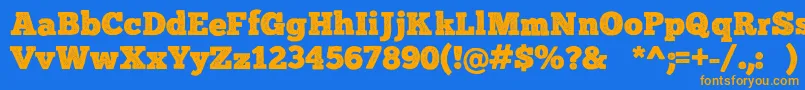 ChunkFivePrint Font – Orange Fonts on Blue Background
