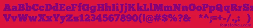Czcionka ChunkFivePrint – fioletowe czcionki na czerwonym tle