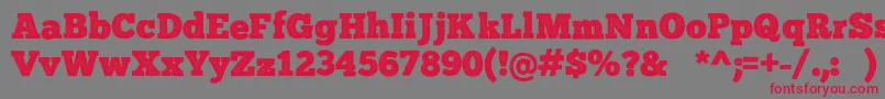 Fonte ChunkFivePrint – fontes vermelhas em um fundo cinza