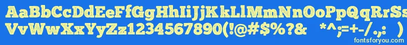 ChunkFivePrint-Schriftart – Gelbe Schriften auf blauem Hintergrund