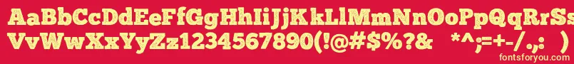 ChunkFivePrint-Schriftart – Gelbe Schriften auf rotem Hintergrund