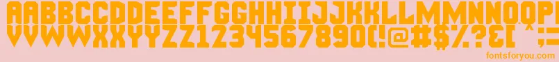 ManlyManFont-Schriftart – Orangefarbene Schriften auf rosa Hintergrund