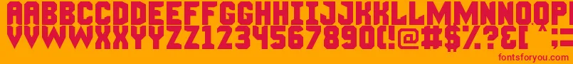 フォントManlyManFont – オレンジの背景に赤い文字