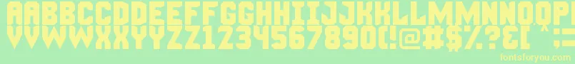 ManlyManFont-Schriftart – Gelbe Schriften auf grünem Hintergrund
