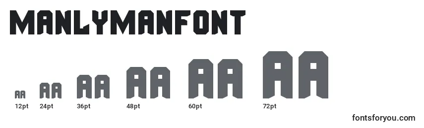 ManlyManFont Font Sizes