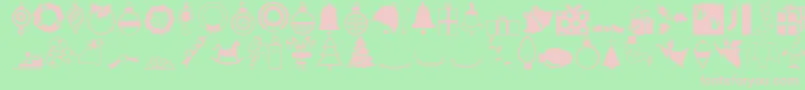 Journaldingbats4-fontti – vaaleanpunaiset fontit vihreällä taustalla