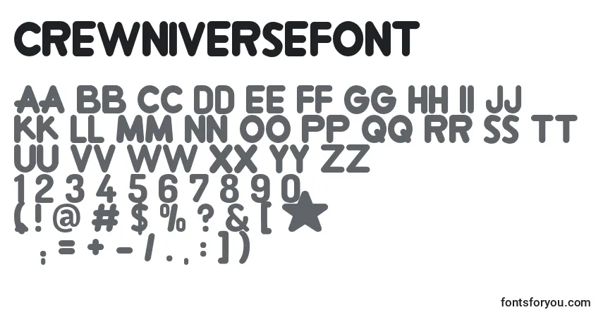 Fuente CrewniverseFont - alfabeto, números, caracteres especiales