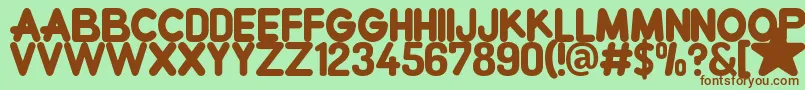 Fonte CrewniverseFont – fontes marrons em um fundo verde