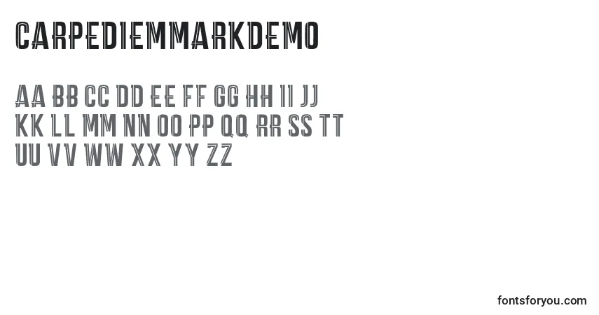 Шрифт CarpeDiemMarkDemo – алфавит, цифры, специальные символы