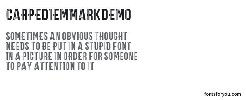 Review of the CarpeDiemMarkDemo Font