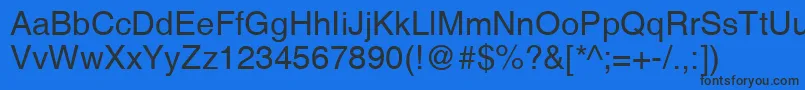 Helvetica Font – Black Fonts on Blue Background