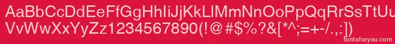 Helvetica Font – Pink Fonts on Red Background