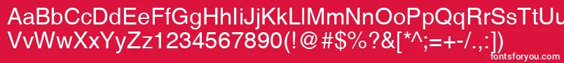 Helvetica Font – White Fonts on Red Background