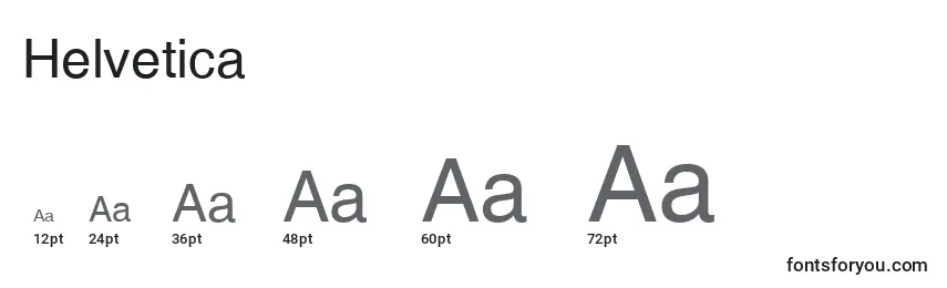 Helvetica Font Sizes