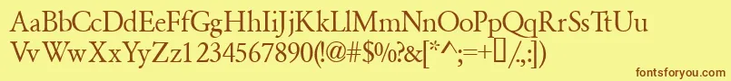 Garamondsemiexpandedssk ffy Font – Brown Fonts on Yellow Background