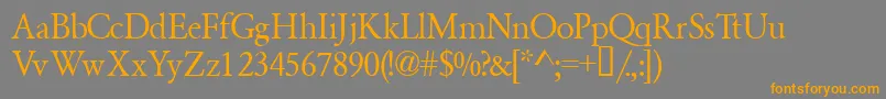 Подробнее о шрифте Garamondsemiexpandedssk ffy Шрифт Garamondsemiexpandedssk ffy – оранжевые шрифты на сером фоне
