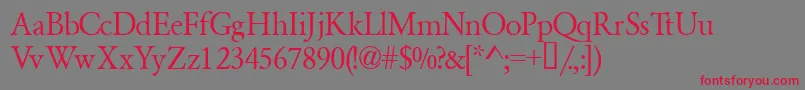 Garamondsemiexpandedssk ffy Font – Red Fonts on Gray Background