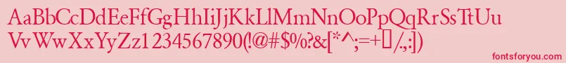 Garamondsemiexpandedssk ffy Font – Red Fonts on Pink Background