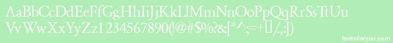 Garamondsemiexpandedssk ffy Font – White Fonts on Green Background