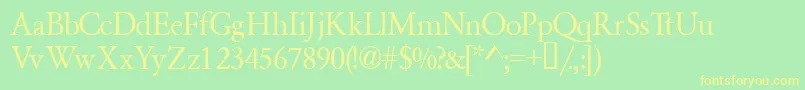 Garamondsemiexpandedssk ffy Font – Yellow Fonts on Green Background